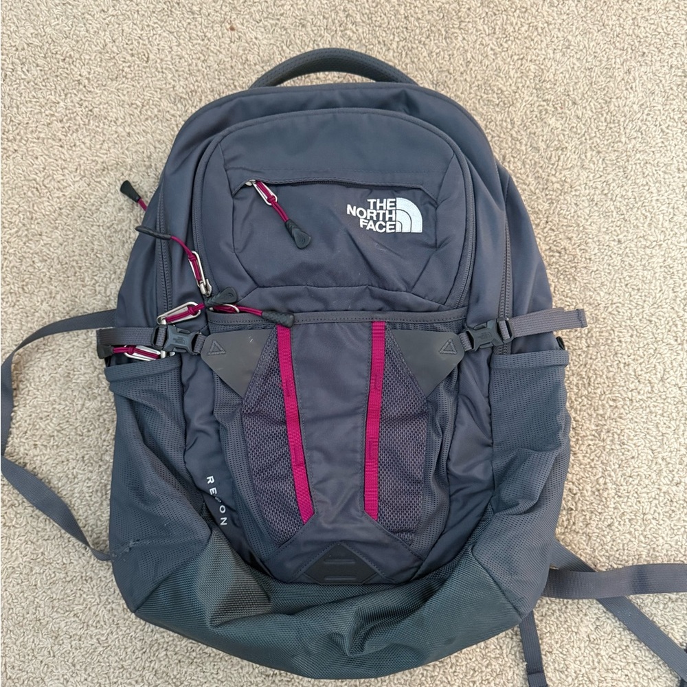 The North Face Charcoal and Maroon Men's Backpack